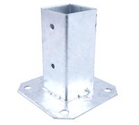 BAUSTER® Support de poteau 80 x 80 mm - Chaussure de poteau - Pied de mât sur béton - Douille à visser - Poteaux en acier galvanisé - Ancre pour structures de jardin, pavillons