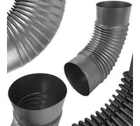 BAUSTER Tuyau de fumée pour poêles, genoux de cheminée, tuyau d'échappement coudé à 90°, diamètre de 150 mm, composants métalliques des accessoires de cheminée Noir