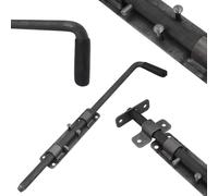 BAUSTER® Verrou de porte de 420 mm Verrou de portail pour poignée caoutchoutée Verrou d'écurie pour porte de jardin Acier robuste de qualité supérieure Verrou de serrure Verrou de porte en