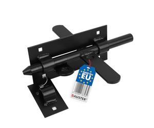 BAUSTER® Verrou de porte double face 150 mm - Verrou en acier lourd noir - Verrou de portail pour clôture de jardin, porte, écurie, entrepôt - Résistant aux intempéries et robuste