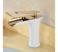 Baux de Salle de Bain Robinet Cascade, Manche à Une Seule poignée à Un Seul Trou de Salle de Bain Robinet de Salle de Bain monotage, Robinet Cascade Courte Or, robinets de Cuisine