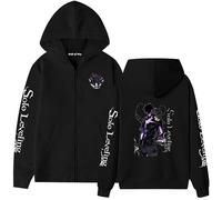 Bauxhie Solo Leveling Merch Sung Jin Woo Sweat à capuche zippé unisexe, Noir , XL