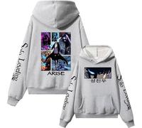 Bauxhie Solo Leveling Sweat à capuche pour femme et homme Sung Jin Woo Cosplay Pull à manches longues Costume d'Halloween, gris, XS