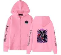Bauxhie Solo Leveling Sweat à capuche pour homme et femme Sung Jin Woo Cosplay Veste avec fermeture éclair, Rose, L
