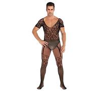 Bauzuoyo Body Sissy transparent pour homme - En dentelle - Sans manches - String - Sous-vêtements - Combinaison une pièce - Vêtement de nuit - Débardeur - Lingerie sexy, p, taille unique