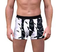 Bauzuoyo Boxer d'Halloween pour homme - Imprimé tête de mort amusant - Motif d'Halloween - Taille élastique - Short doux - Confortable - Respirant - Sous-vêtements pour homme - Short rétro, Blanc., L