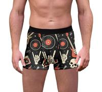 Bauzuoyo Boxer d'Halloween pour homme - Imprimé tête de mort amusant - Motif d'Halloween - Taille élastique - Short doux - Confortable - Respirant - Sous-vêtements pour homme - Short rétro, Noir1, XXL