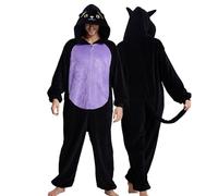 Bauzuoyo Combinaison d'hiver douillette pour femme - Combinaison longue - Pyjama animal - En polaire - Chaude - Douce - Fermeture éclair - Combinaison de maison, Noir , XL