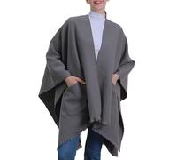 Bauzuoyo Élégante écharpe pour femme - Douce et ouverte sur le devant - Avec poches - Couleur unie - Pour l'automne et l'hiver - Étole douce - Pour le quotidien et les voyages, gris, taille unique