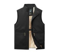 Bauzuoyo Gilet léger sans manches pour homme - Gilet polaire chaud doublé - Gilet d'hiver - Gilet de sport avec col montant - Veste de transition - Veste matelassée - Gilet de travail d'extérieur