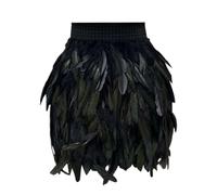 Bauzuoyo Jupe en plumes pour femme - Multicolore - Taille élastique - Mini jupe sexy - Cosplay - Carnaval - Festival - Costume de carnaval - Costume de scène - Robe de bal courte - Robe de bal de Noël