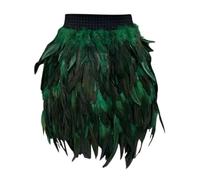 Bauzuoyo Jupe en plumes pour femme - Multicolore - Taille élastique - Mini jupe sexy - Cosplay - Carnaval - Festival - Costume de carnaval - Costume de scène - Robe de bal courte - Robe de bal de Noël