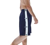 Bauzuoyo Pantalon de jogging court pour homme - Pantalon de rééducation avec boutons - Taille élastique - Avec poches sur le côté - Avec boutonnière latérale - À ouvrir, Marine, XL