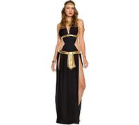 Bauzuoyo Robe de bal d'Halloween pour femme - Costume de cosplay égyptien sexy - Déesse grecque antique - Jeu de rôle romain - Costume de carnaval - Sans manches - Col en V, Noir , XXL