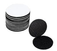 BAVALIN 10 Pièce Scratch Autocollant Double Face - Bande Agrippantes Adhésives Rond 5cm Noir Bande Auto-Adhésif Réutilisable pour le Bureau à Domicile