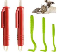 BAVALIN 5 Pièces Anti-tiques - 3 Crochets à Tiques et 2 Pinces à Tiques Ensemble, Dissolvant sans Douleur pour Chiens, Chats et Humains Animaux de Compagnie (Rouge, Vert)