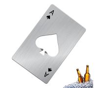 BAVALIN Ouvre-bouteilles de Bière de Bouteille - Décapsuleur de Poker en Acier Inoxydable, Taille de Carte de Crédit, Argent