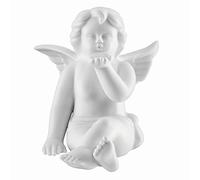 Bavaria Rosenthal Statuette d’ange qui embrasse sa main en de porcelaine en biscuit blanc mat de qualité, 11 cm, envoyée dans une boîte cadeau