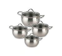 BAVARY Batterie De Cuisine Inox 18/10, 8 Pcs Casserole Inox - Faitout Induction - Batterie De Cuisine Induction Avec Casserole Induction & Couvercles Verre - Casserole Tout Feux, Ustensiles De Cuisine