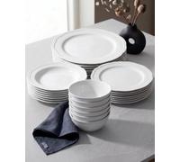 BAVARY Service Vaisselle Élyse 24pcs, Set De Table - Assiettes Service De Table 6 Personnes, Assiette Creuse, Bols&Plates - Vaisselle Et Arts De La Table, Assiette Porcelaine Micro-Onde/Lave-Vaisselle