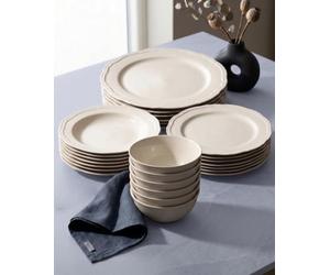 BAVARY Service Vaisselle Élyse-B 24pcs, Set De Table, Assiettes Service De Table 6 Personnes, Assiette Creuse, Bols&Plates, Vaisselle Et Arts De La Table, Assiette Porcelaine Micro-Onde/Lave-Vaisselle
