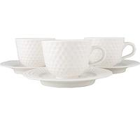 Bavary Set de café | Design Golf | pour 6 personnes | Porcelaine fine | Blanc 6 tasses + 6 soucoupes Profitez du service service à café