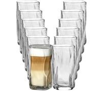 BAVARY Wave Design Verre A Eau Original 12x250ml - Idéal Comme Verre A Whisky Ou Rhum - Des Verres Cocktails Qui Passe Lave-vaisselle - Résistant À La Chaleur et Convient Aussi En Verres Matcha