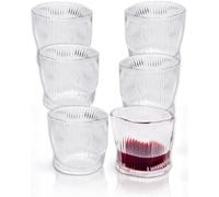 BAVARY Wave Line Design Verre A Eau Original 6x150ml - Idéal Comme Verre A Whisky Ou Rhum - Des Verres Cocktails Qui Passe Lave-vaisselle - Résistant À La Chaleur et Convient Aussi En Verres Matcha