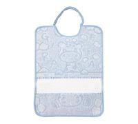 Bavetta MELMAN 26x34 cm avec élastique et insert à broder - Bavaglino en éponge 100% coton - Fabriqué en Italie, bleu ciel, taille unique