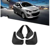 Bavettes Auto 4 Pièces pour Mazda 2 Hatchback Sedan 2007-2012 | Caoutchouc robuste flexible en hiver, 25 min sans perçage, protège peinture du sel, boue & gravillons, kit complet