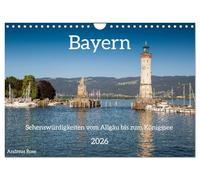 Bavière - Curiosités de l'Allgäu jusqu'au Königssee, Version française (Calendrier mural 2026 DIN A4 portrait), Calendrier CALVENDO mensuel