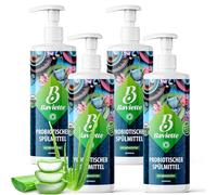 Baviette 4x500ml Liquide vaisselle à l’Aloe Vera - Nettoyage doux et efficace de la vaisselle - Doux pour la peau, concentré et délicatement parfumé pour une cuisine soignée