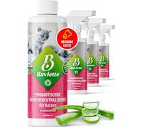 Baviette concentré 500 ML - Neutralisateur d’odeurs pour foyers avec Chats, à Base de Micro-organismes naturels, biodégradable, sans Chlore, Doux Parfum d’Aloe Vera, pour Tapis, Meubles et litières