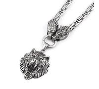 BAVIPOWER Collier Viking Mjolnir marteau de Thor avec chaîne de protection puissante pour homme et femme, Métal, n