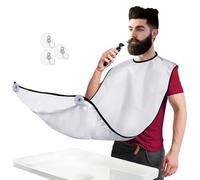Bavoir à Barbe, Tablier Barbe, Récupérateur de Poil avec 2 Ventouses et 1 Boite de Rangement, Cadeau pour Hommes, Une Taille - La façon intelligente de se raser - Mobi Lock