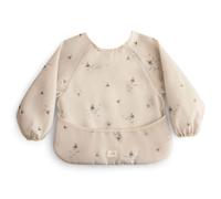 Bavoir bébé à manches longues imperméable ? protection repas et activités sans taches ecru, marron, bleu TU