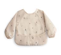 Bavoir bébé à manches longues imperméable ? protection repas et activités sans taches ecru, marron, bleu TU