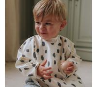 Elodie Details Bavoir Manches Longues Bébé Imperméable, Tablier Couvrant avec Élastiques aux Poignets, S'essuie Facilement Tablier DME BLW, Sans PVC & Phtalates, OEKO-TEX - Dalmatian Dots Grande