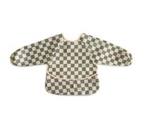 Bavoir à manches longues Olive Check (6-24 mois)