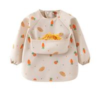 Bavoir À Manches Longues Pour Bébé, Tablier Imperméable Avec Poches 6-36 Mois | Manchons Doux Et Protection Anti-Taches Pour Repas, Peinture Et Jeux, Idéal Pour Garçons Et Filles - Entretien Facile