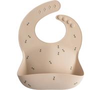 Bavoir à poche en silicone ecru, jaune, noir TU