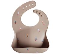 mushie Bavoir Bébé en Silicone | Bavoirs Imperméables Réglables | Bavoirs Faciles à Essuyer | 4 Tailles Réglables Avec Poches Avant Profondes | 100% Sans BPA et Phtalate | Rocket