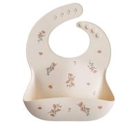 Bavoir à poche en silicone pink flowers