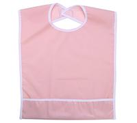 Bavoir Adulte, Bavoirs de Protection en PVC Imperméable Adultes pour Vêtements pour Hommes, Femmes et Personnes âgées, Bavette Adulte avec Ramasse-Miettes, Lavable et Réutilisable, 45x65cm(Rose)
