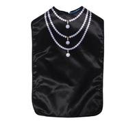 Bavoir Adulte Élégant Noir Réutilisable pour Personnes Âgées aux Repas | Tissu Léger Lavable, Motif Perles Chic, Protection des Vêtements Liquides et Bave, en Établissement