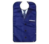 Bavoir Adulte Imperméable Bleu, Polyester, Grosse Taille, Patients | Fermeture à Pression au Cou, Ajustement Personnalisé, Se Met et S’enlève Facilement, Recouvre les Vêtements