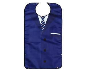 Bavoir Adulte Imperméable Bleu, Polyester, Grosse Taille, Patients | Fermeture à Pression au Cou, Ajustement Personnalisé, Se Met et S’enlève Facilement, Recouvre les Vêtements