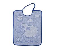 Bavoir avec élastique DOLLY Grand Bavoir éponge 28 x 32 cm, pour crèche, crèche et crèche 100 % coton fabriqué en Italie, bleu
