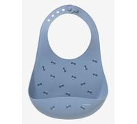 Bavoir avec récupérateur en silicone bleu jean TU