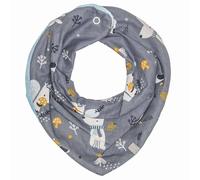 Bavoir bandana cache-cou réversible robin gris TU